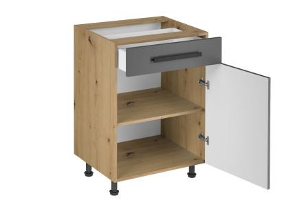 Mobilā virtuve ar atvilktni un iekšējām plauktiem