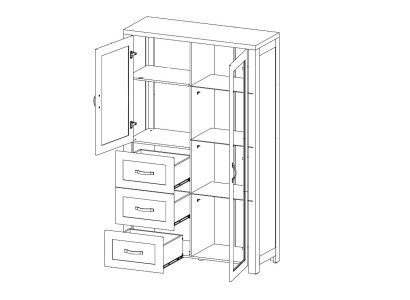 Moderns un elegants brūns koka vitrīna