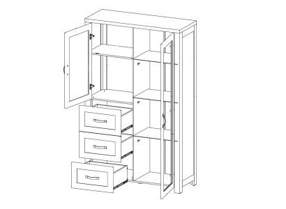Moderns un elegants brūns koka vitrīna