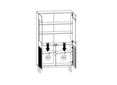 Vitrīna Puinen ar stikla durvīm