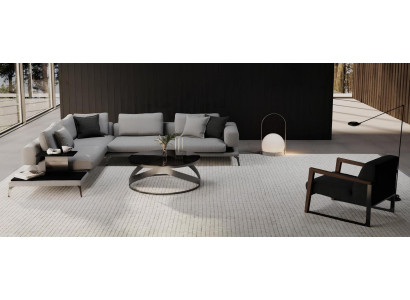 Stūra dīvāns ar krēslu un funkciju - detaļas