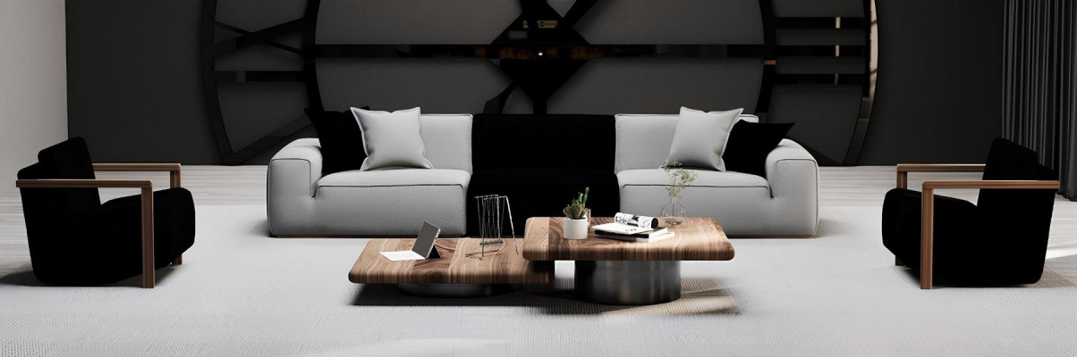 Elegants divu krēslu dīvāns