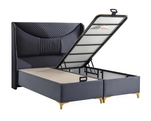 Moderns pelēks gultas komplekts ar matraci