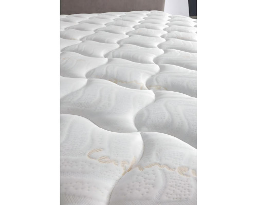 Elegants auduma un koka gultas ar matraci