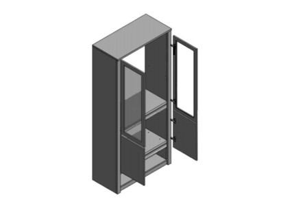 Vitrīna ar durvīm un atvilktni