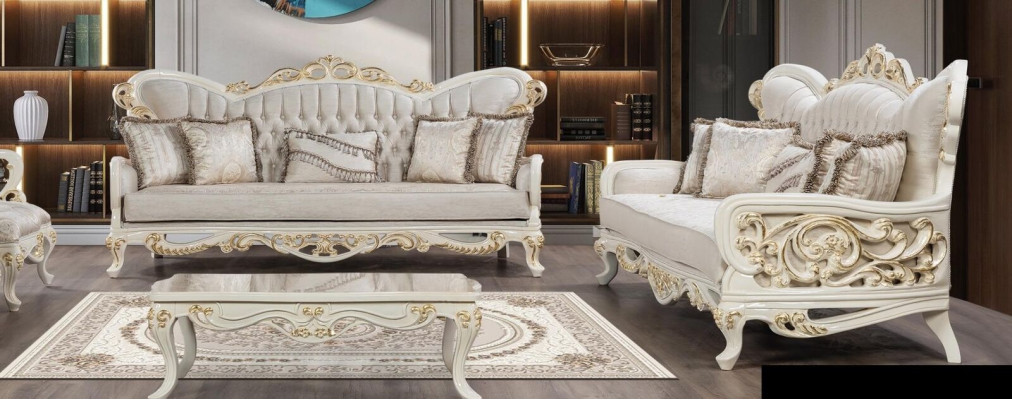 Sofas komplekts 3+3 sēdvietas Baroka Rokoko mājas viesistaba luksusa komplekts.
