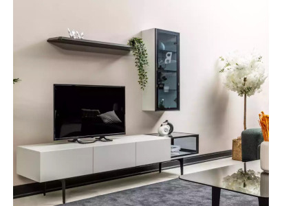 Nepārspējams TV skapis un plaukti minimalistiskā stilā