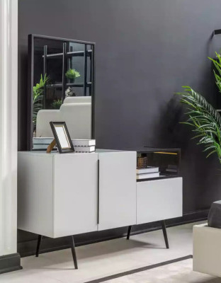 Izsmalcināts minimalistisks skapis guļamistabai modernā stilā