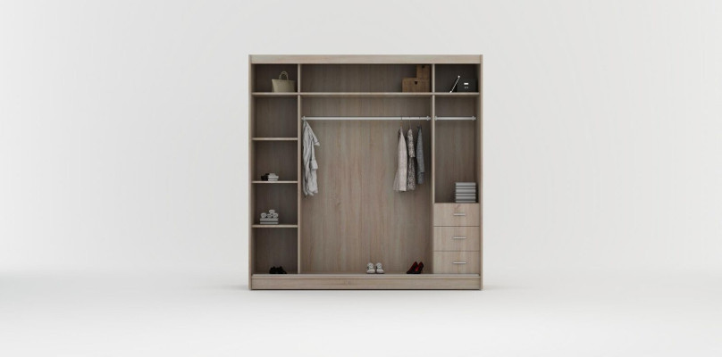 Skapis Koka Garderobe Guļamistaba Klasiskais Modernais Stils Drēbju skapis
