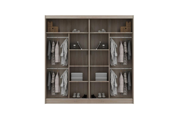 Spīdīgi plaukti Skapis Plaukts Skapji Garderobe 180cm Drēbju skapis