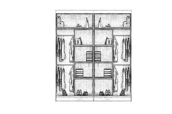 Spīdīgi plaukti Skapis Plaukts Skapji Garderobe 180cm Drēbju skapis