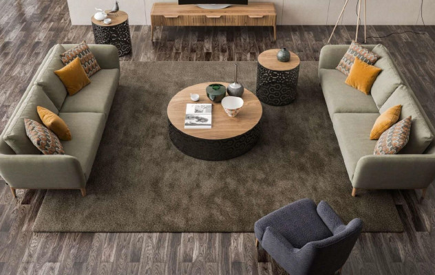 Zaļš dīvāns Moderns dīvānkomplekts Dzīvojamā istaba Trīs vietas Krēsls Divvietīgs 3+2+1