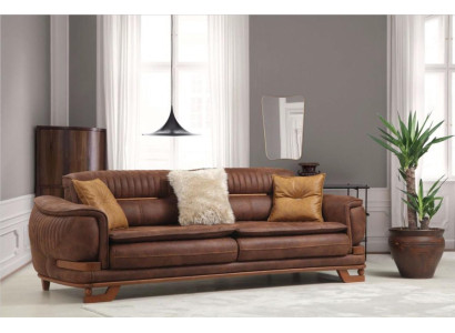 Luksusa trīsvietīgā dīvāna trīsvietīgs dīvāns 3-vietīgs dizaina dzīvojamais istabas mākslīgais āda