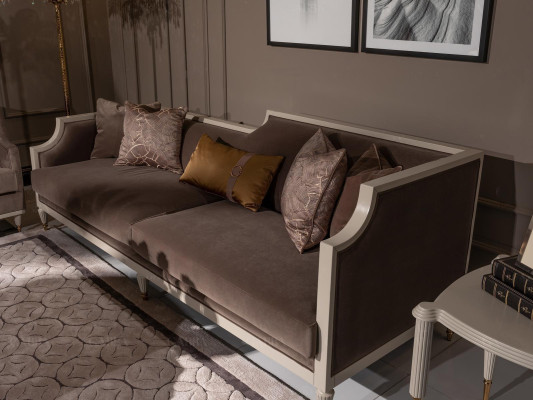Sofa komplekts ar četrām sēdvietām 4 sēdvietu galds auduma sofa mīkstā sofa brūnā krāsā
