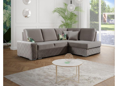 Gulta dīvāns Samt gultas funkcija Sēdeklis Āda Lounge dzīvojamā zona Stūra dīvāns L forma Jauns.