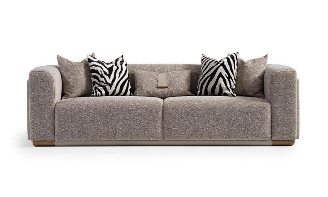 Sofas komplekts ar četrām vietām, krēsls, auduma dīvāns, mīksts dīvāns, pelēks komplekts 3 gab.