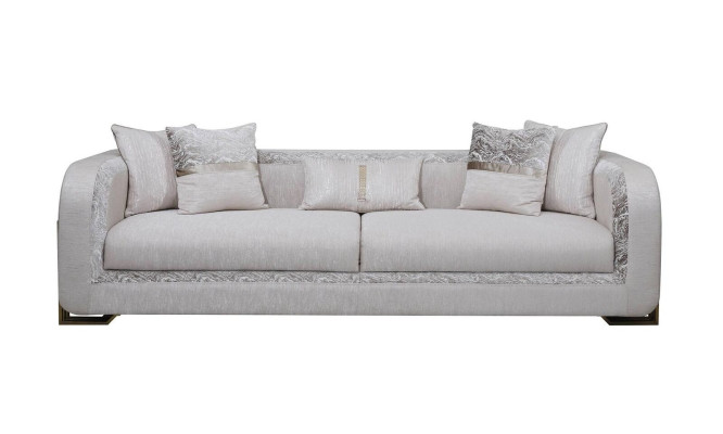 Trīsvietīgā sofa 3 sēdvietām Pelēka mīkstais dīvāns Auduma dīvāns Modernie dīvāni