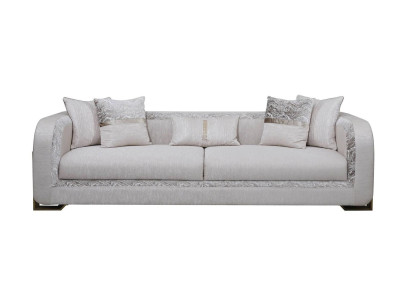 Trīsvietīgā sofa 3 sēdvietām Pelēka mīkstais dīvāns Auduma dīvāns Modernie dīvāni