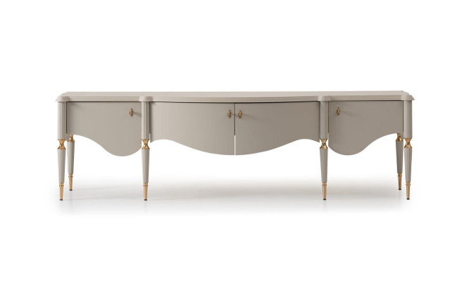 Sideboard RTV Lowboard TV stends Bēšs koksnes dzīvojamā istaba galdiņš skapis