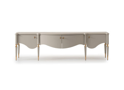 Sideboard RTV Lowboard TV stends Bēšs koksnes dzīvojamā istaba galdiņš skapis