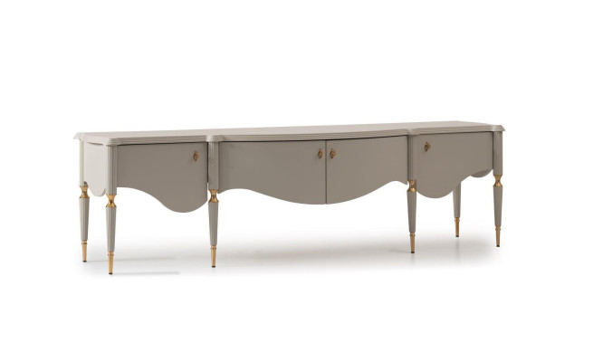 Sideboard RTV Lowboard TV stends Bēšs koksnes dzīvojamā istaba galdiņš skapis