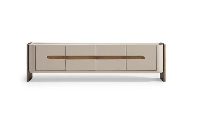 Sideboard RTV Lowboard TV stends Bēša koka dzīvojamās istabas skapis Moderns