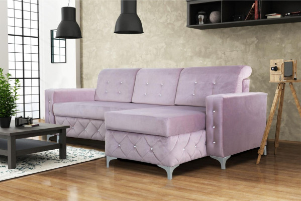 Stūra dīvāns ar samta pārklājumu Guilty dīvāns gulta Luksusa mēbeles Dzīvojamā istaba Sofa L-formas modelis Pamatnes Jauns