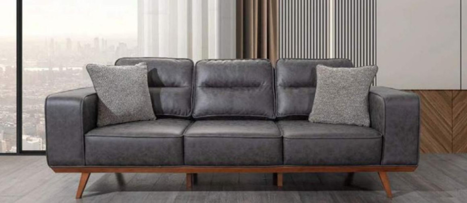 Pilna griestu viesistabas sofa komplekts, trīsvietīgs krēsls ar greznu polsteri.