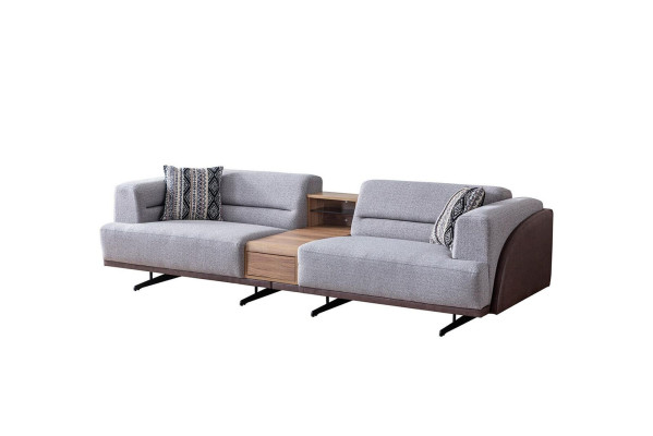Pelēka dzīvojamā istaba 3-vietīgā Luxurious trīsvietīgā dīvāna pārklāta sofa