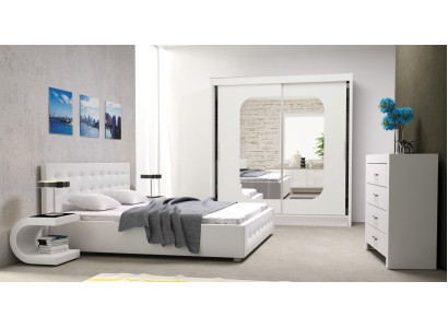 Gulta Polster Design Luxus Divguļamgulta Balta 160x200cm Guļamistaba Ādas Viesnīca