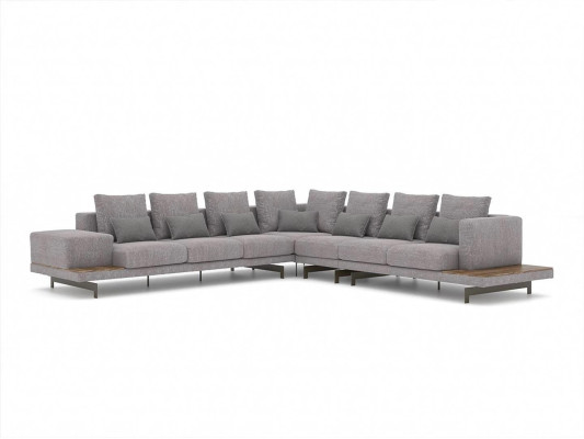 Peli dīvāns L-formas dizaina auduma mēbeles mīkstā sofa jaunā viesistabā