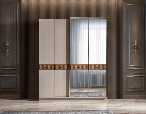 Stilīgs skapis luksusa skapī Moderns beige guļamistabas mēbeles