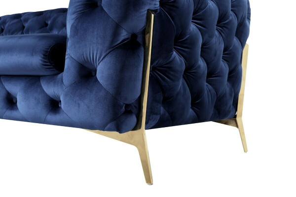 Dīvāns Chesterfield dīvāns Polster XXL komplekts Tekstils 3+3 dizaina dīvāni Zils
