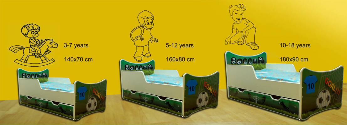 Bērnu gulta Jauniešu gulta Gulta Gultas ar izvelkamiem paplāksnīm VMotive 140x70 - 160x90 - 180x90