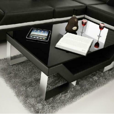 Sofas galds Stikla dizaina galds Dzīvojamā istaba Ādas dīvāns Piedevu dīvāns Kafijas galda