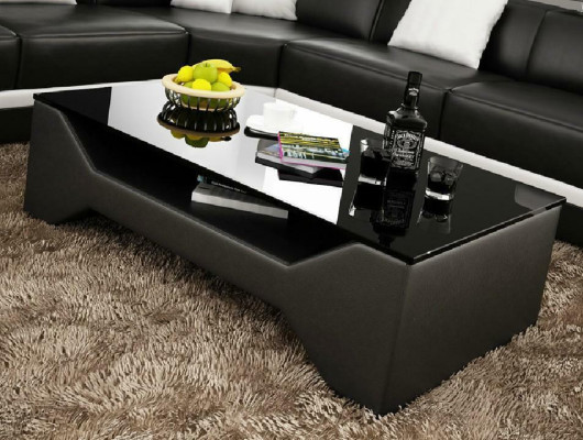 Sofas galds Dizaina galds Dzīvojamā istaba Stikls Āda Sofa Pielikums Kafijas dīvāns