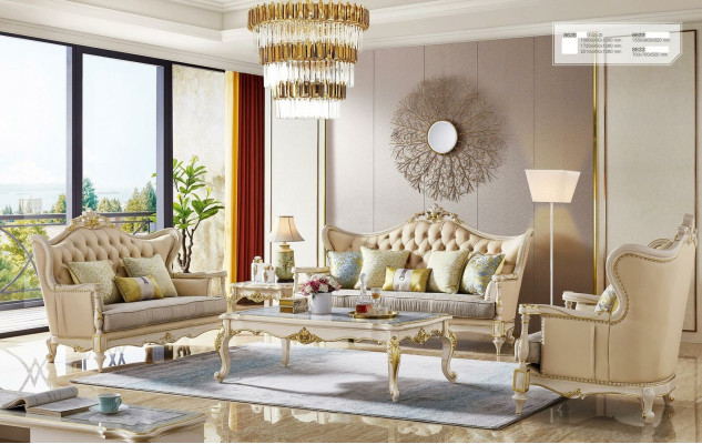 Sofas klājums 3+2+1 vietas komplekts dizaina sofa, polster Couchen, 3 gabalus Koka masīvs