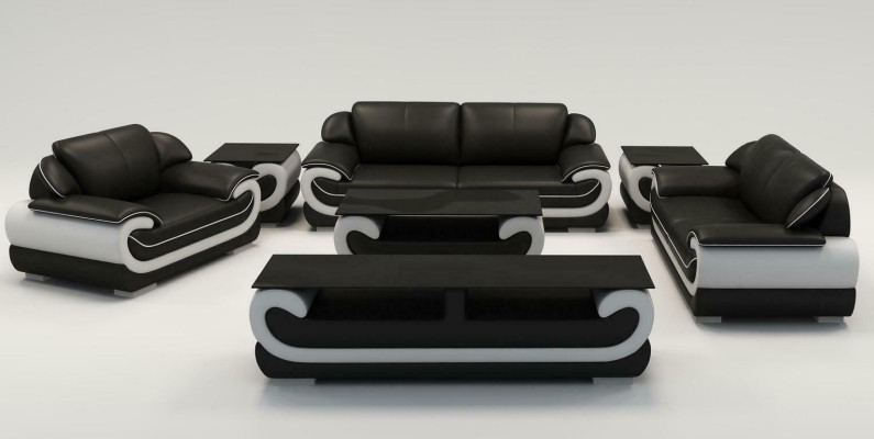 Sofas komplekts Ar klasisku polsterīti, ādas apdari Sēdekļi komplektā 3+2+1 vietu