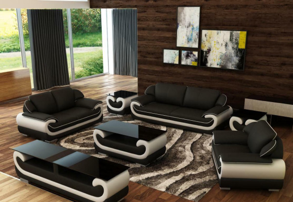Sofas komplekts Ar klasisku polsterīti, ādas apdari Sēdekļi komplektā 3+2+1 vietu