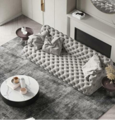 Chesterfield ādas dīvāns ar trīs sēdvietām, relaksējoša sēdvieta, dizaina dīvāns, dīvāns, relaksējoša sēdviete, 234 cm.