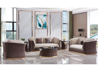 Sofas komplekts 3+2+1 sēdvietas ādas mājošā platība komplekts