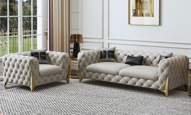 Sofas galds Lielais komplekts 3+1 sēdvietas ādas dīvāna galds dizaina dīvānu komplekts