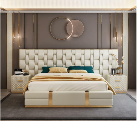 Tikai Edelstahl Luxus Bett Metall Leder Betten Hotel Chesterfield 180x200
