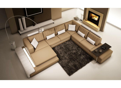XXL dzīvojamā zona dizains stūriem polster sofa dīvāns ādas dīvāni komplekts