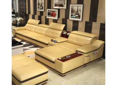 Sēdvieta Mēbeles Dzīvojamā zona Luksusa stūra dīvāns Stūra dīvāns L-formas Polster Couch Atslābinošs Jauns