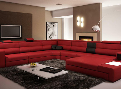 U Form XXL dizainera dzīvojamais istabas stūra dīvāns ar polsterējumu un stūra mēbelēm, dīvāns