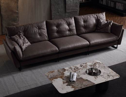 Sofa 4 vietu dīvāns Luxus mākslīgā āda big Polster 260 cm dizainera mēbeles