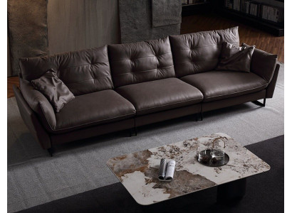 Sofa 4 vietu dīvāns Luxus mākslīgā āda big Polster 260 cm dizainera mēbeles