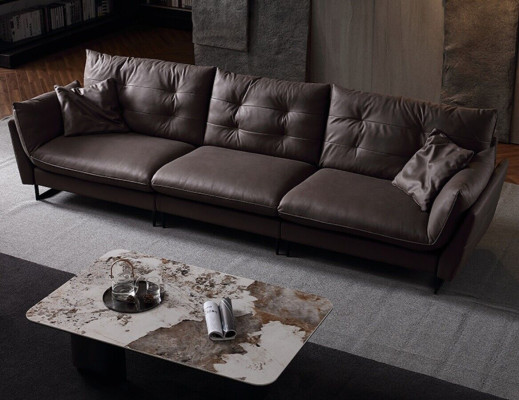 Sofa 4 vietu dīvāns Luxus mākslīgā āda big Polster 260 cm dizainera mēbeles