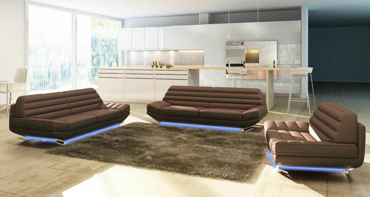 Sofas komplekts Design Couch 3+2 Polster Sofa Ādas dzīvojamā istabas komplekti